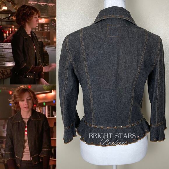 Rare Vintage Dark Denim Studded Jacket ASO Willow Rosenberg BtVS Y2K - Picture 2 of 11
